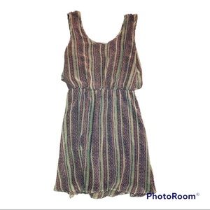 Multi Color blue Dress with Tie Back